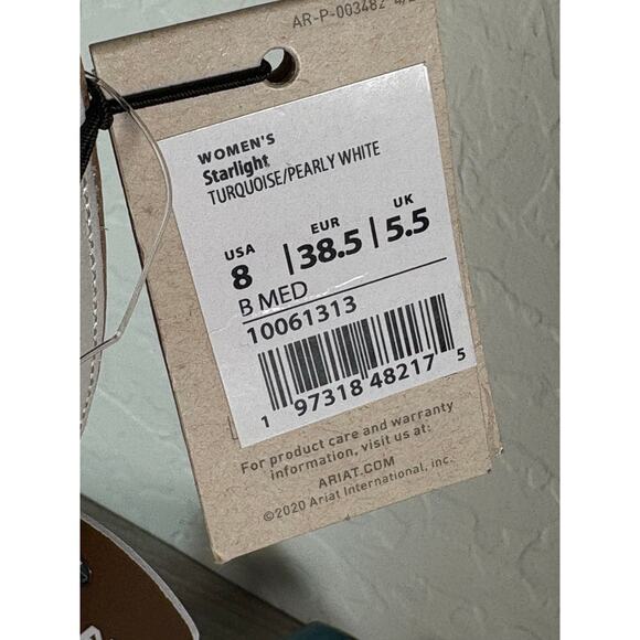 Ariat Starlight Western Boots Turquoise/Pearly White Star Accent Womens 8 NWT - Picture 9 of 10